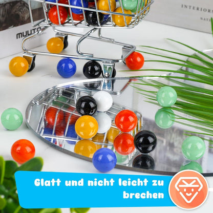 90 bunte Glasmurmeln 1,6cm Murmelspiel Chinese Checkers Kugeln