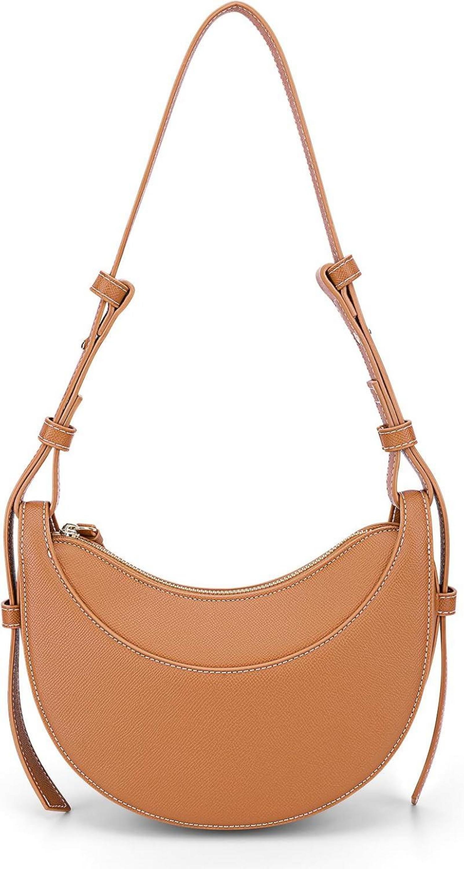 Halbmond Damen Crossbody Tasche PU Leder Einfarbig Umhängetasche