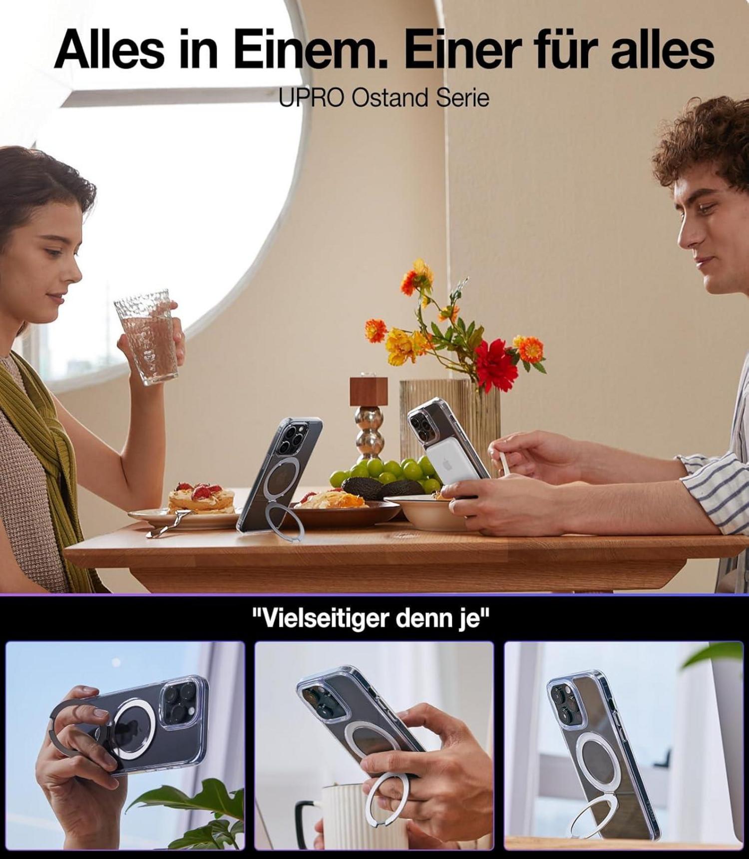 Transparente iPhone 12 Pro Hülle mit MagSafe und Standfunktion