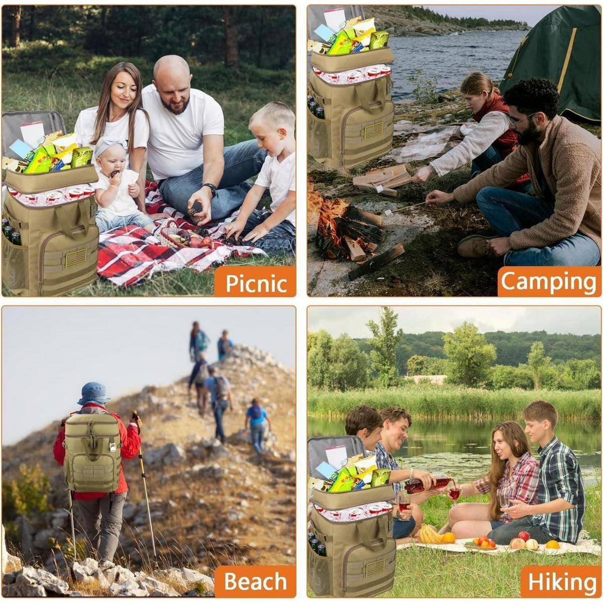 43L Kühlrucksack für Picknick, Camping & Outdoor