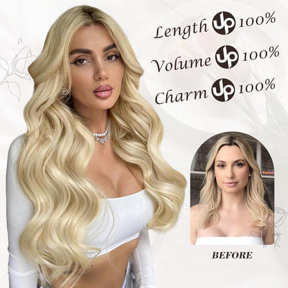 Blonde Clip Haarverlängerung 6-teilig 50cm Beach Wave