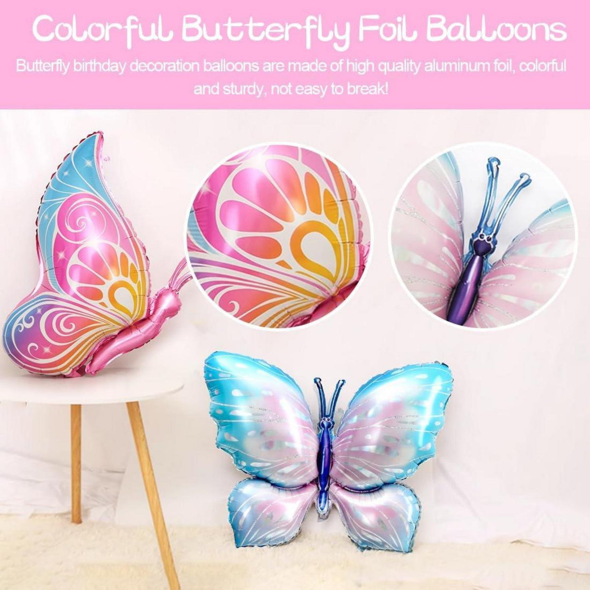 Schmetterling Geburtstagsdeko Set 5 Jahre Mädchen Folienballon Ballon