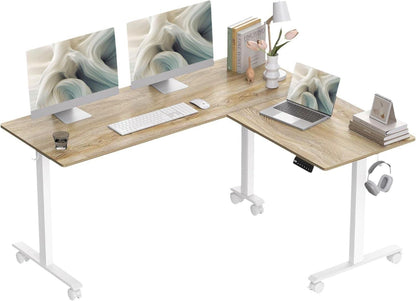 Elektrischer L-förmiger Schreibtisch 160x140 cm Höhenverstellbar