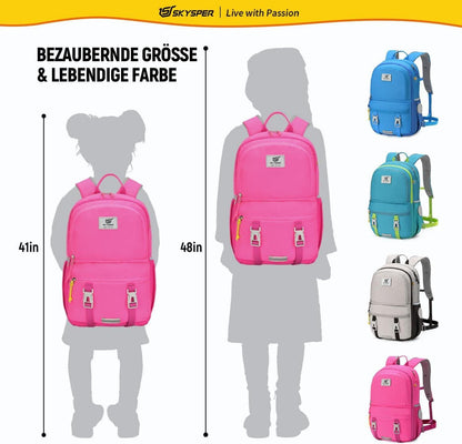 SKYSPER Schulrucksack 18L Mädchen Rosa Schulranzen für Schule & Outdoor