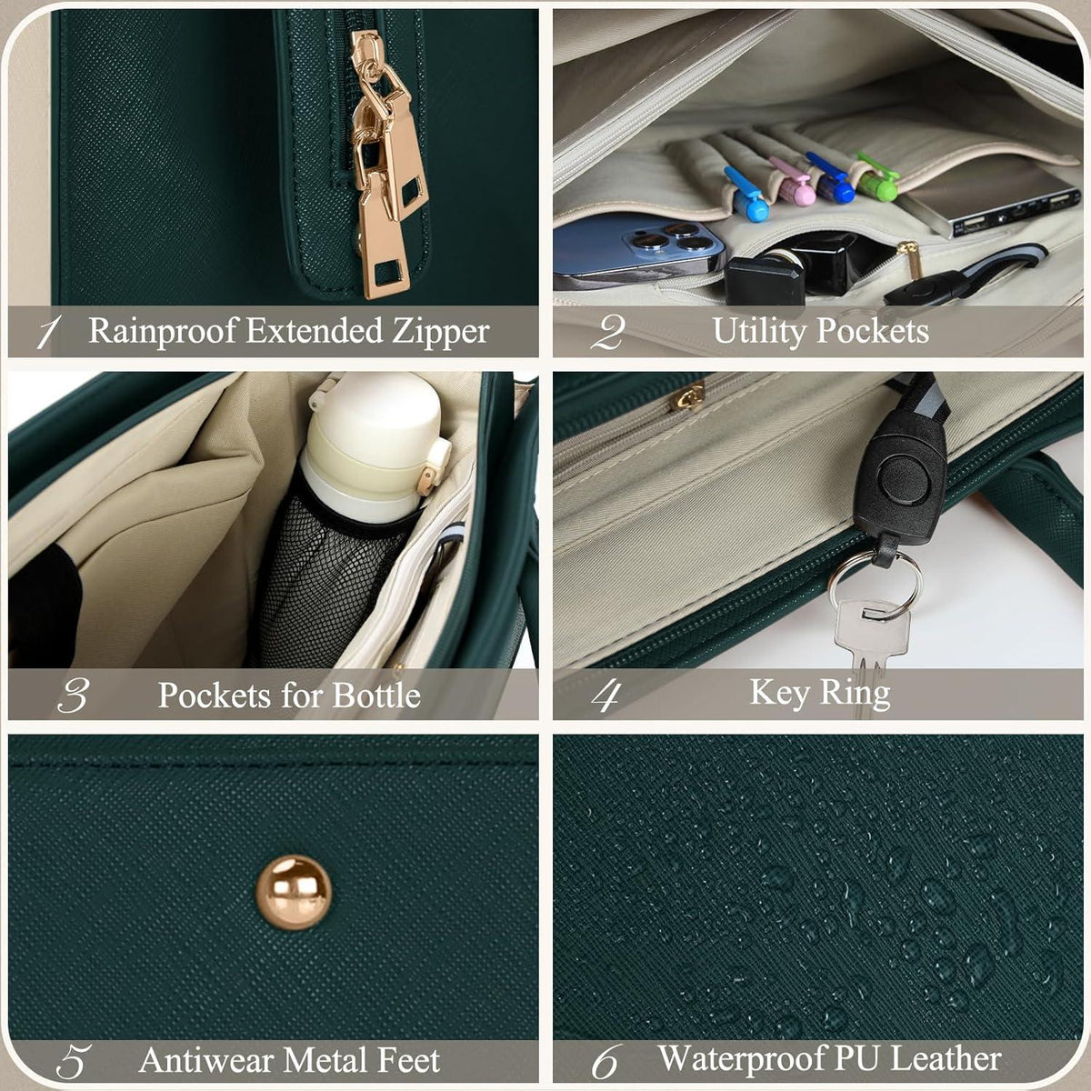 Damentasche Umhängetasche 2 in 1 Laptoptasche Groß Wasserdicht
