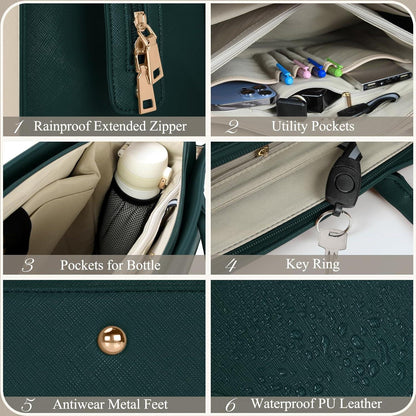 Damentasche Umhängetasche 2 in 1 Laptoptasche Groß Wasserdicht
