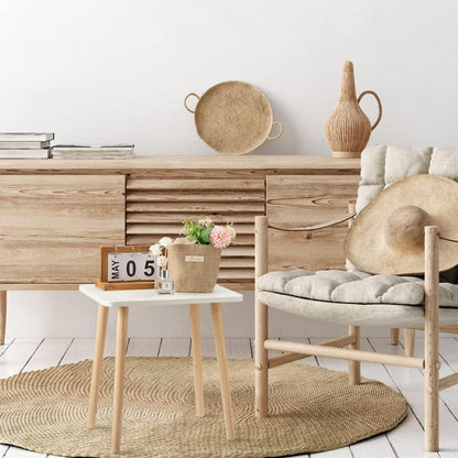 Modern White Small Side Table for Living Room Bedroom Office