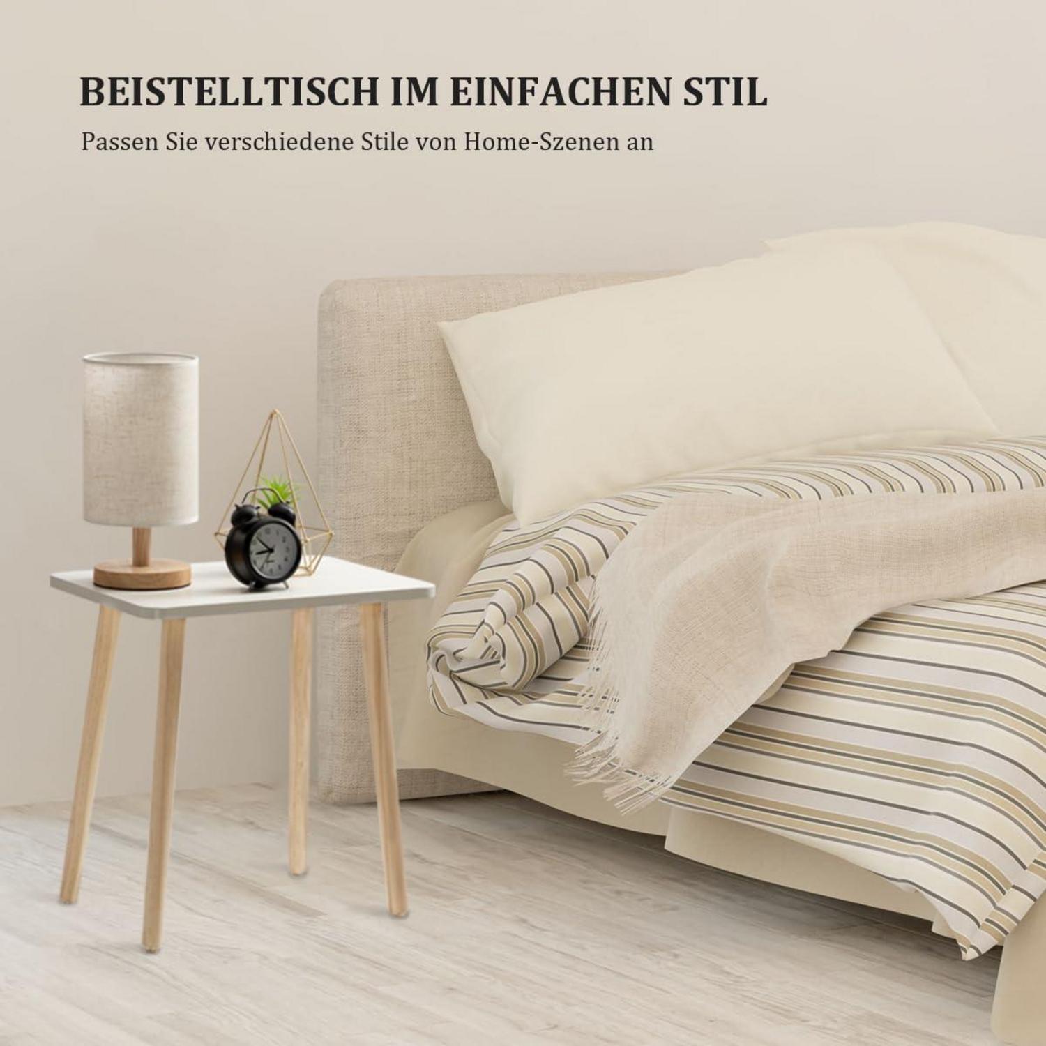 Moderner Beistelltisch weiß, Nachttisch, Eiche, einfache Montage