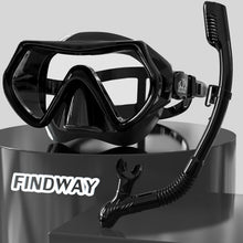 Taucherbrille Erwachsene Schnorchelmaske HD Glas Anti-Leck Schwarz