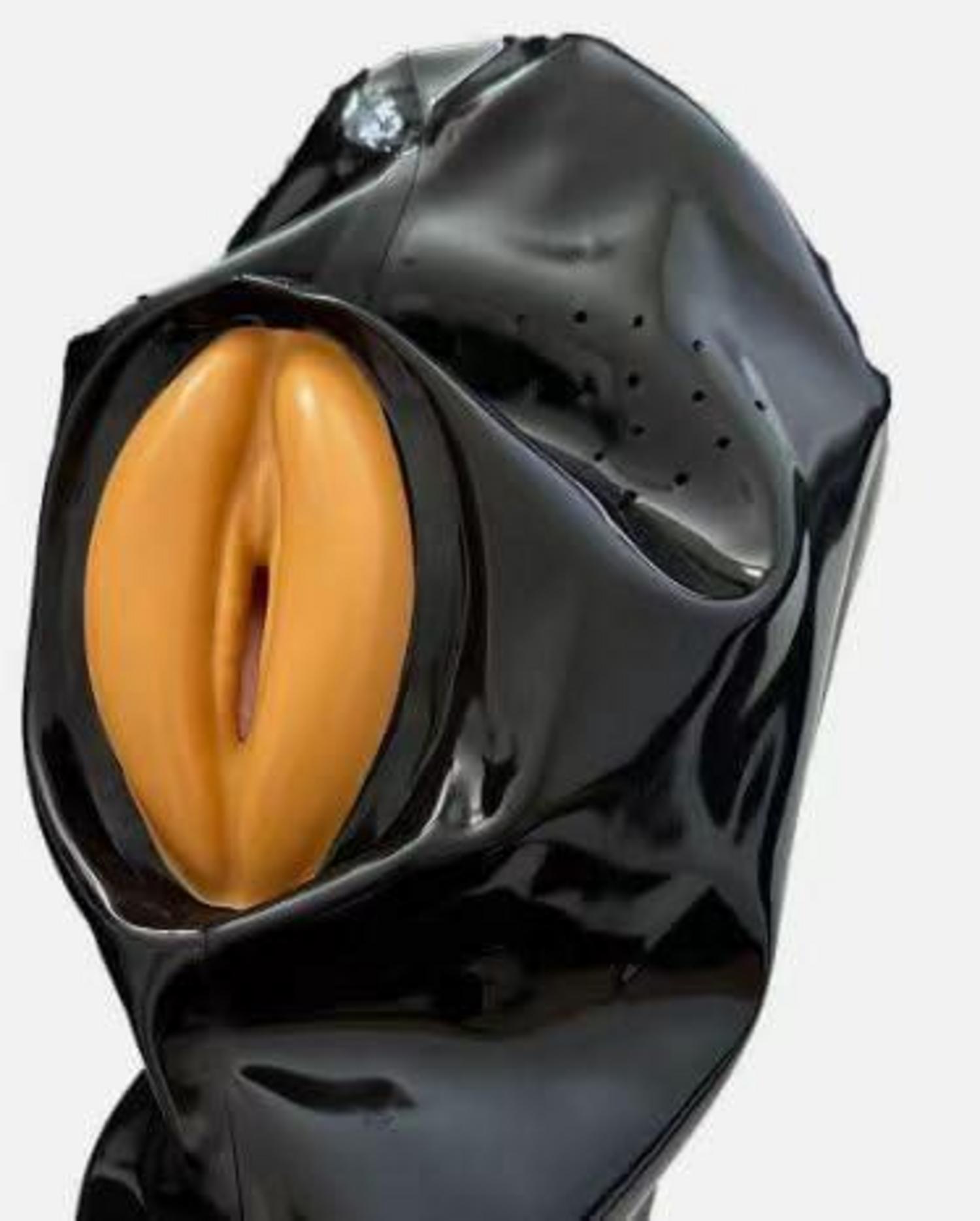 Latex Bondage SM Maske Kopfhaube Fetisch BDSM Cosplay Schwarz