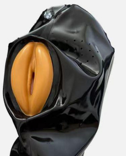 Latex Bondage SM Maske Kopfhaube Fetisch BDSM Cosplay Schwarz