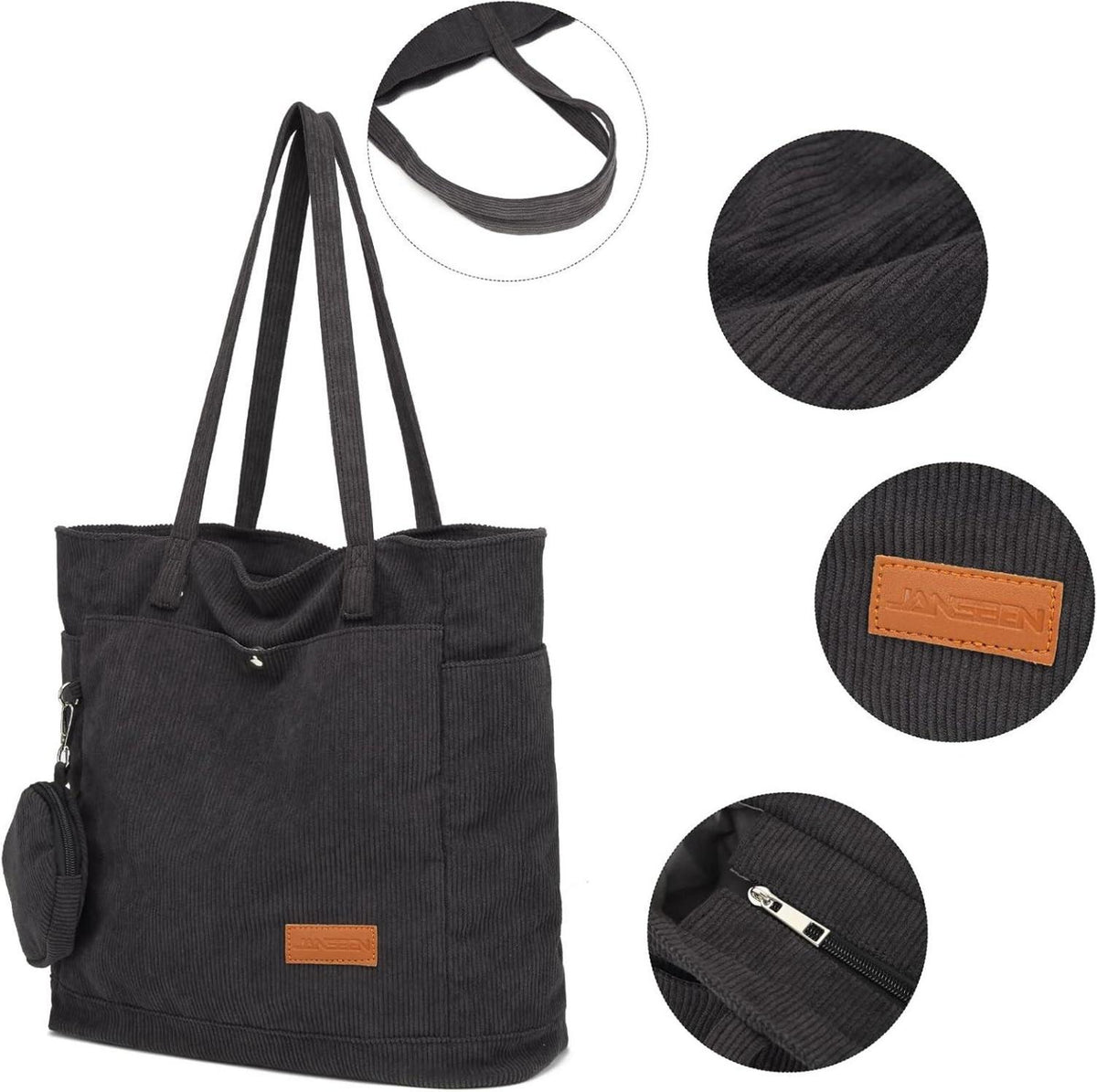 Cord Tasche Damen Shopper große mit Münzbörsen Handtasche