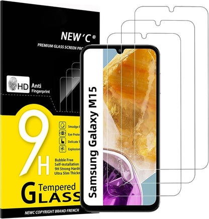 Panzer Schutz Glas Samsung Galaxy M15 5G 3er Pack 9H Härte HD
