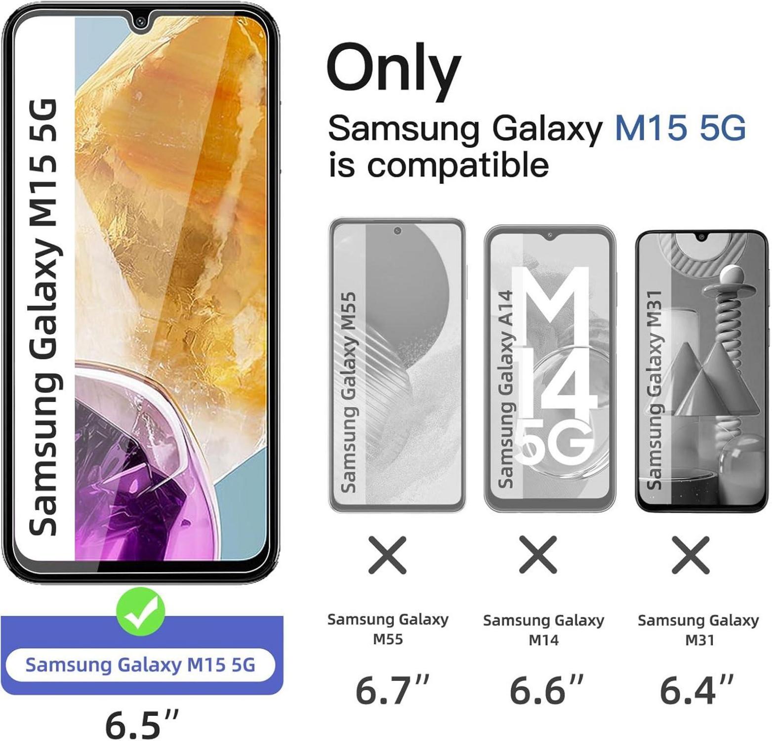 Panzer Schutz Glas Samsung Galaxy M15 5G, 9H
