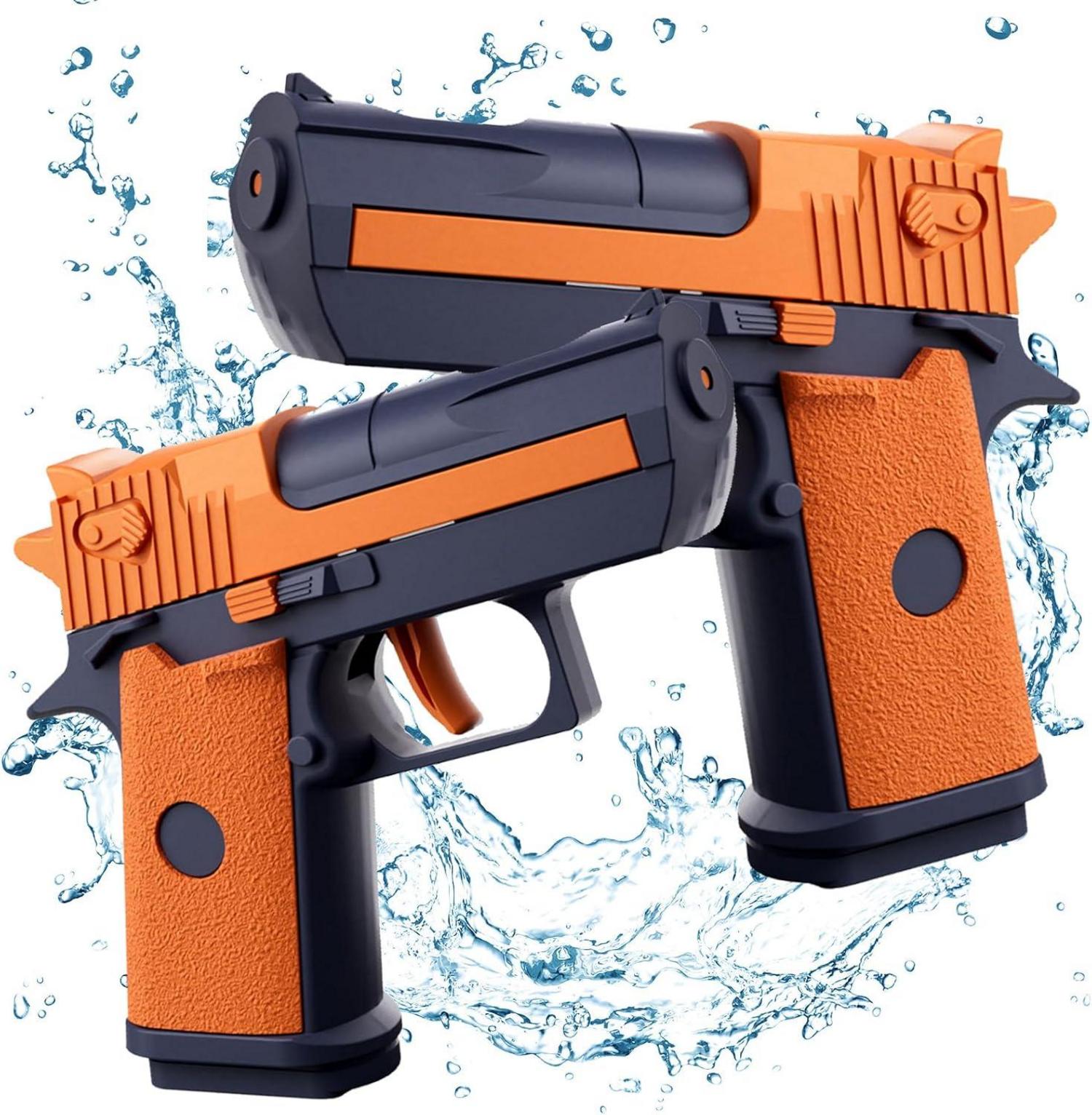 Wasserpistolen Set für Kinder mit großer Reichweite 2er Pack Orange A