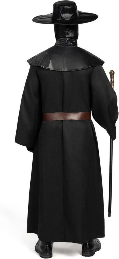 Herren Pestarzt Schwarzes Kostüm-Set mit Accessoires & Zubehör