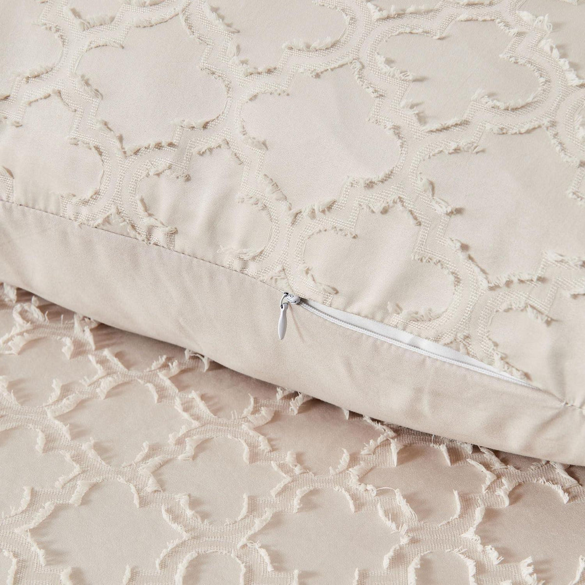 Getuftete Boho Bettwäsche 200x220 Beige – 3-teilig