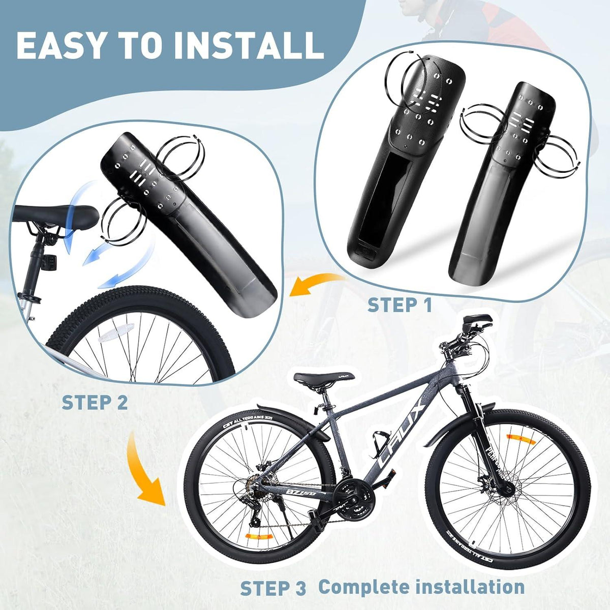 MEGHNA Fahrrad Schutzblech-Set Vorne Hinten Universal MTB Rennrad 20-29 Zoll