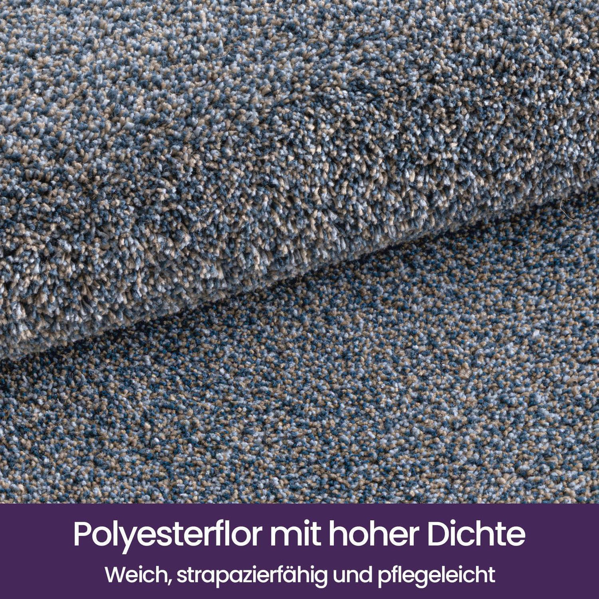 Fußmatte Innen rutschfest Grau-blau 120 x 180 cm