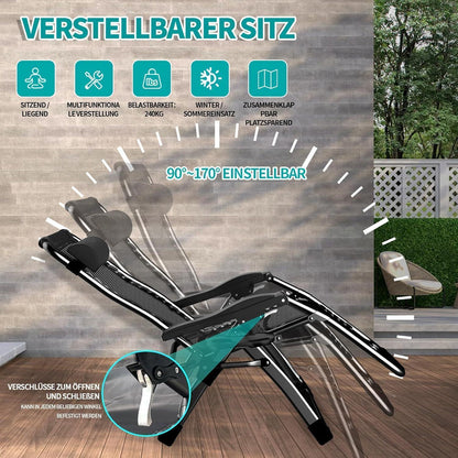 Klappbare Sonnenliege mit Abdeckung und
