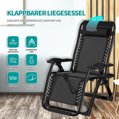 Klappbare Sonnenliege mit Abdeckung und