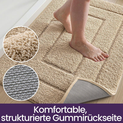 Rutschfeste Badematte Mikrofaser Beige 60x150 cm