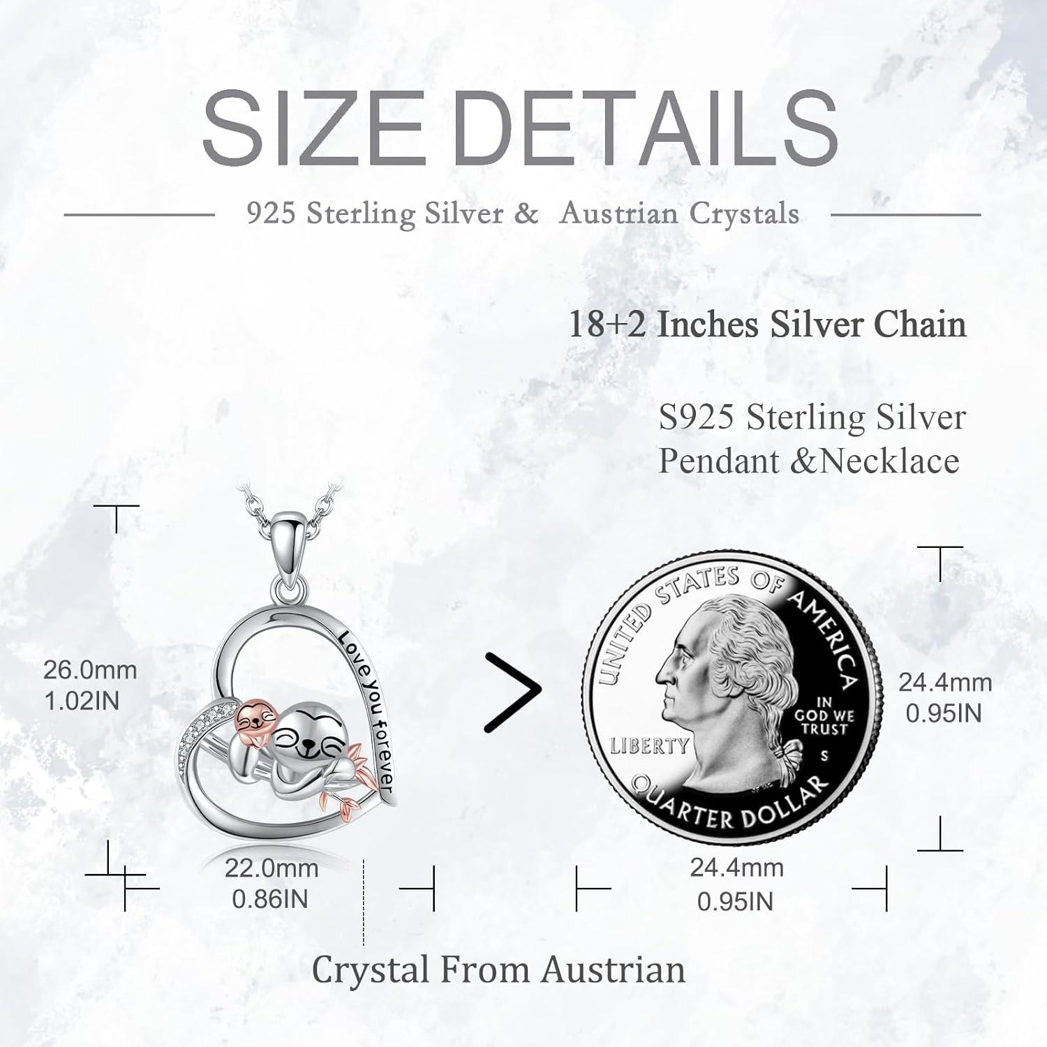 Sterling Silber Faultier Halskette 925 Anhänger Tierschmuck