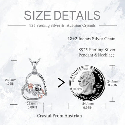 Sterling Silber Faultier Halskette 925 Anhänger Tierschmuck