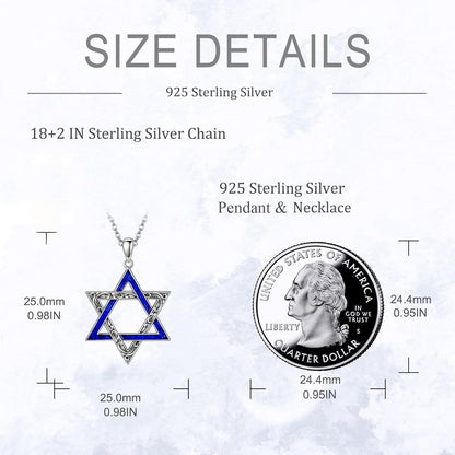 VONALA Davidstern Halskette 925 Sterling Silber Opal Judaica Schmuck