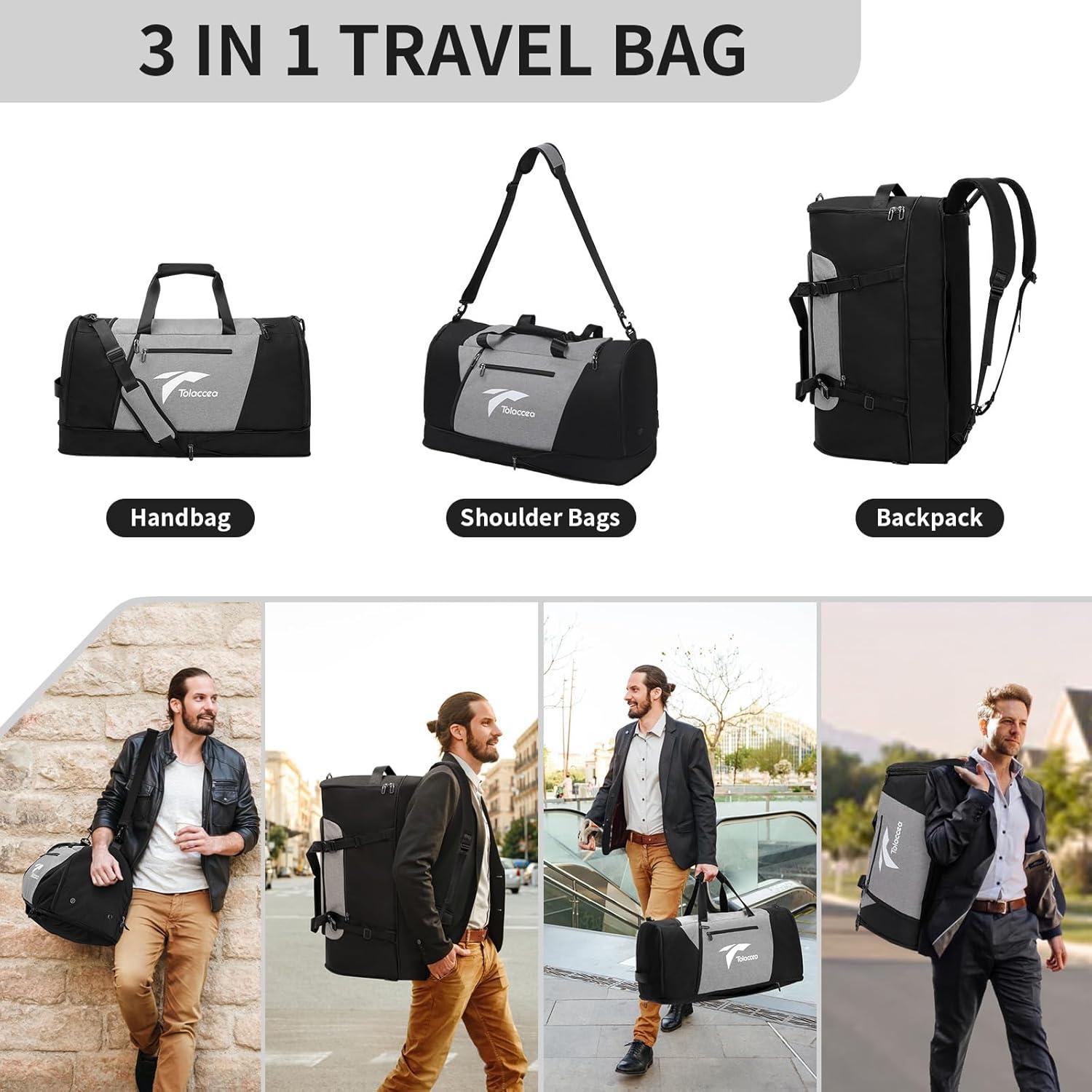 Erweiterbare Reisetasche Groß Weekender Sporttasche mit Schuhfach