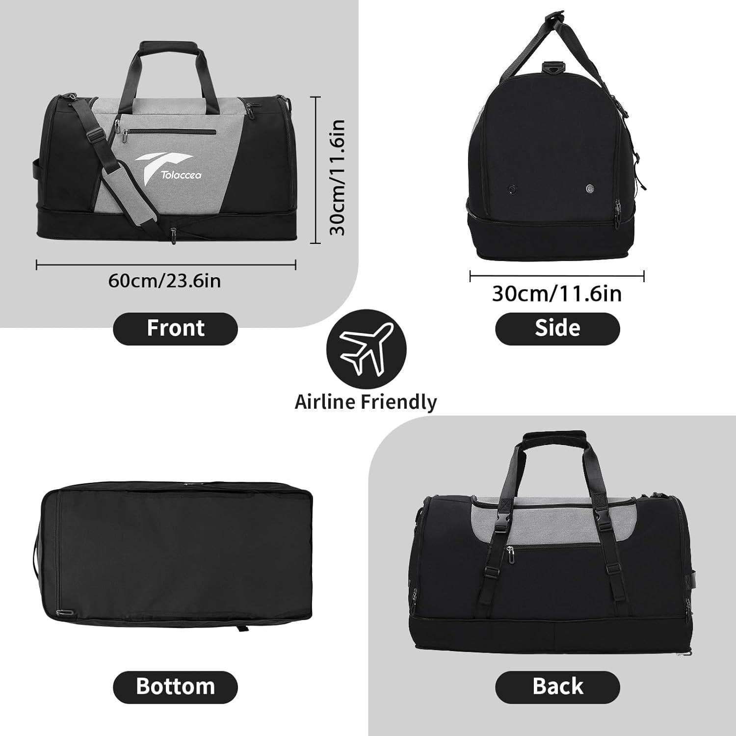 Erweiterbare Reisetasche 54-72L Weekender Sporttasche Herren
