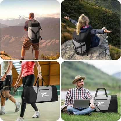 Erweiterbare Reisetasche 72L Weekender Sporttasche mit Schuhfach Nassfach