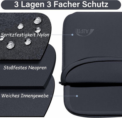 Laptoptasche 16 Zoll Hülle 38x26x3 cm Stoßfest Grau Schutzkompatibel