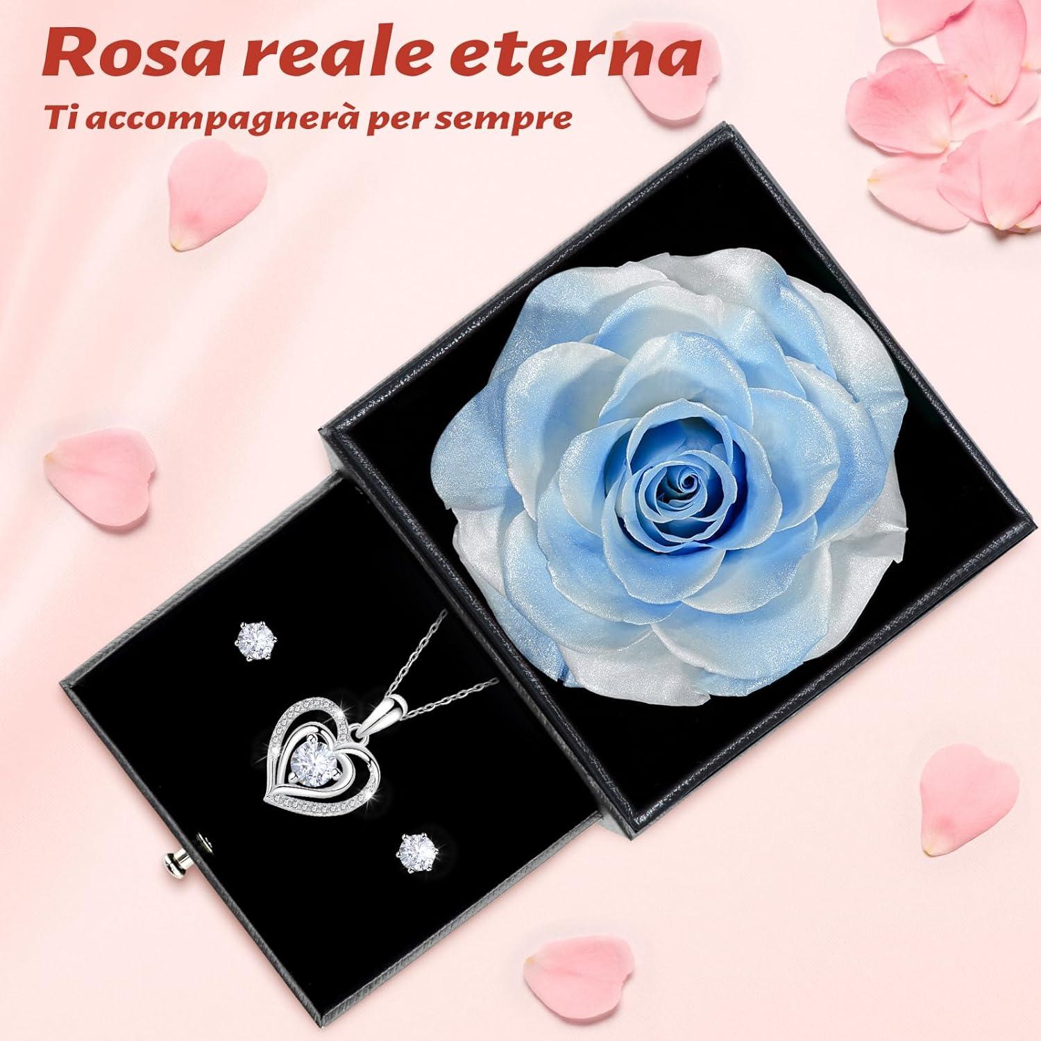 Ewige Rot Rose Konservierte Rose Geschenkset mit Halskette