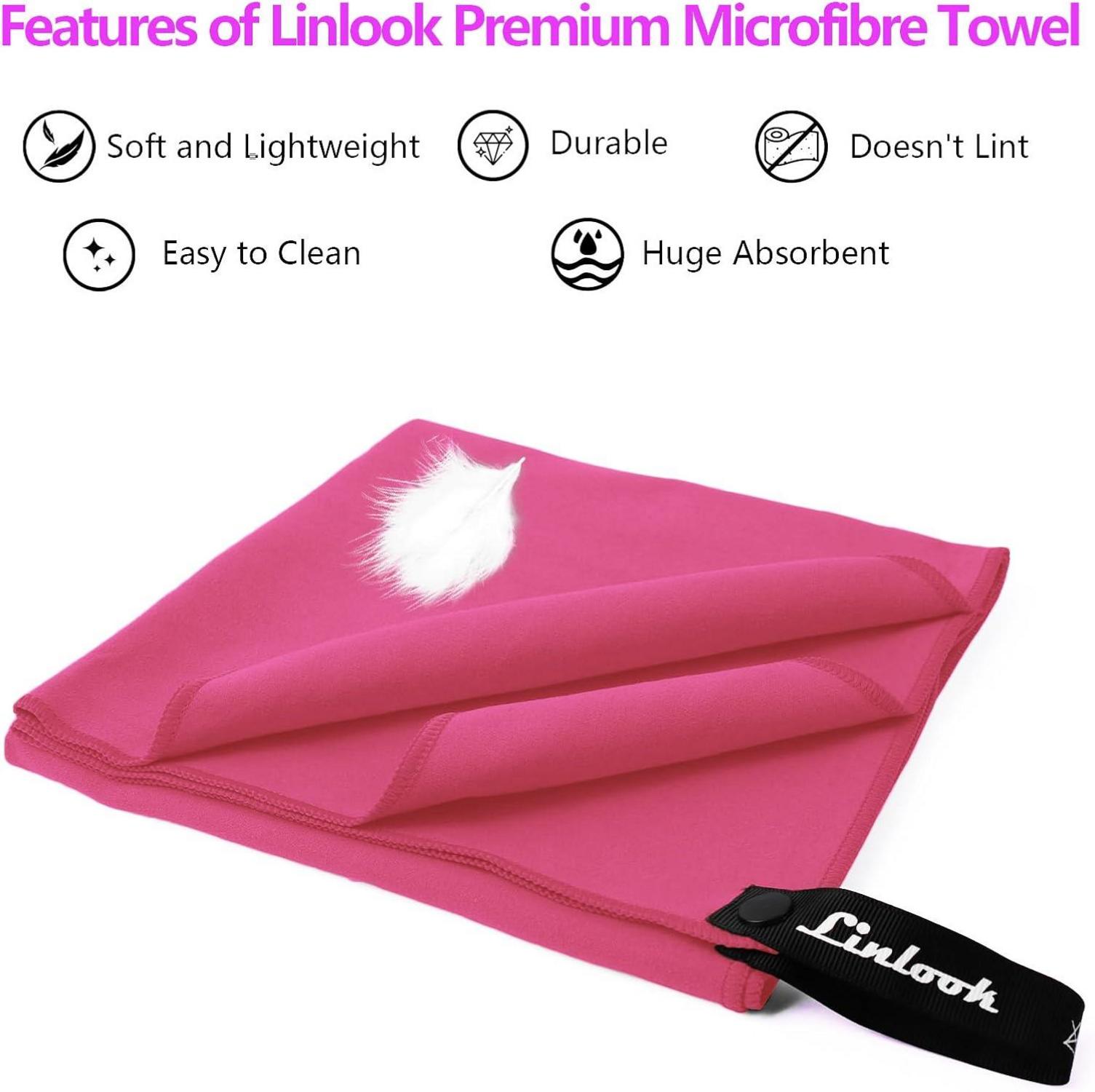 Microfaser Handtuch 2er Set 80x40cm - Schnelltrocknend