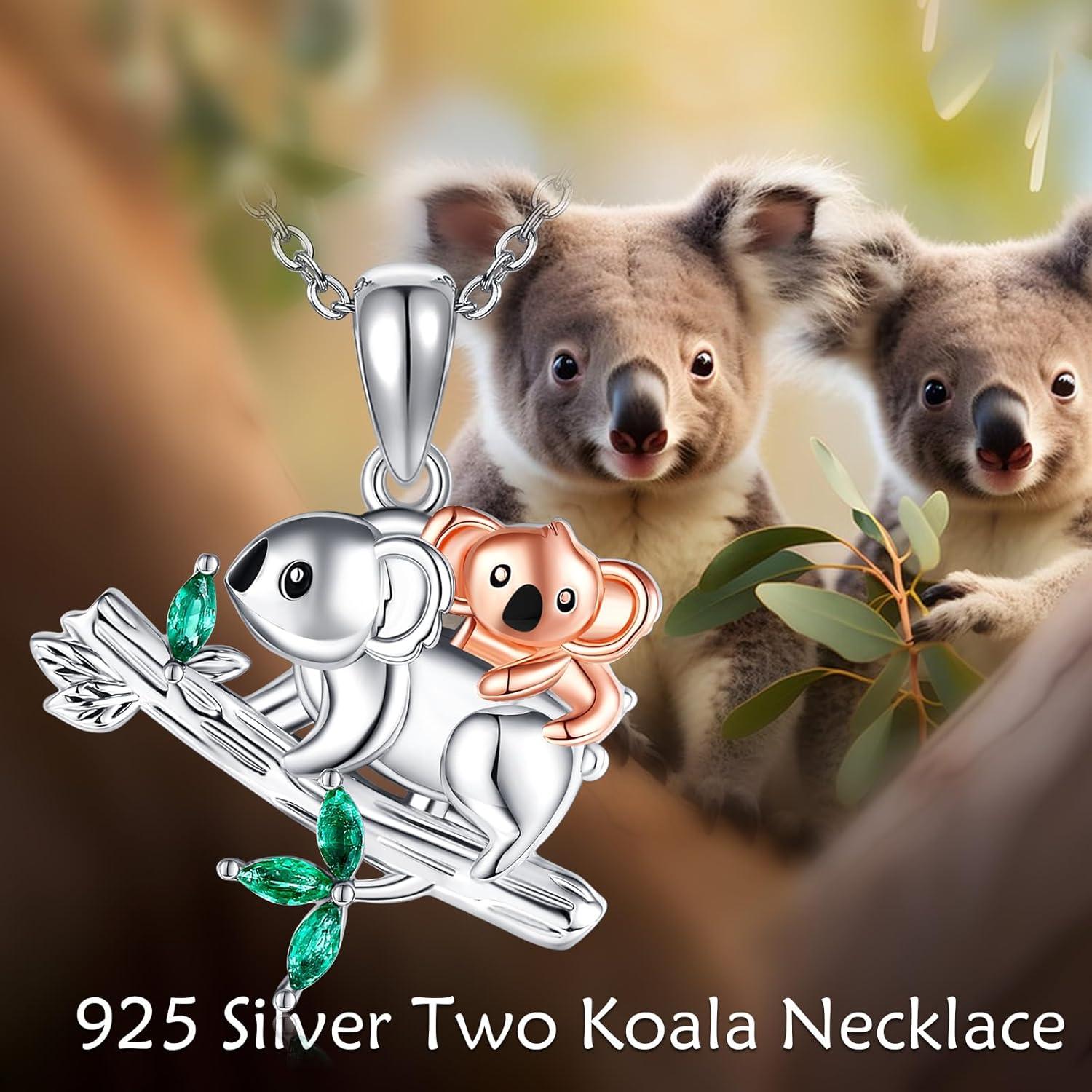 Koala Halskette 925 Sterling Silber Anhänger Geschenke Bär Tierschmuck