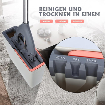 Wischmopp Set mit Eimer und 3 Schwamm Wischkopfs