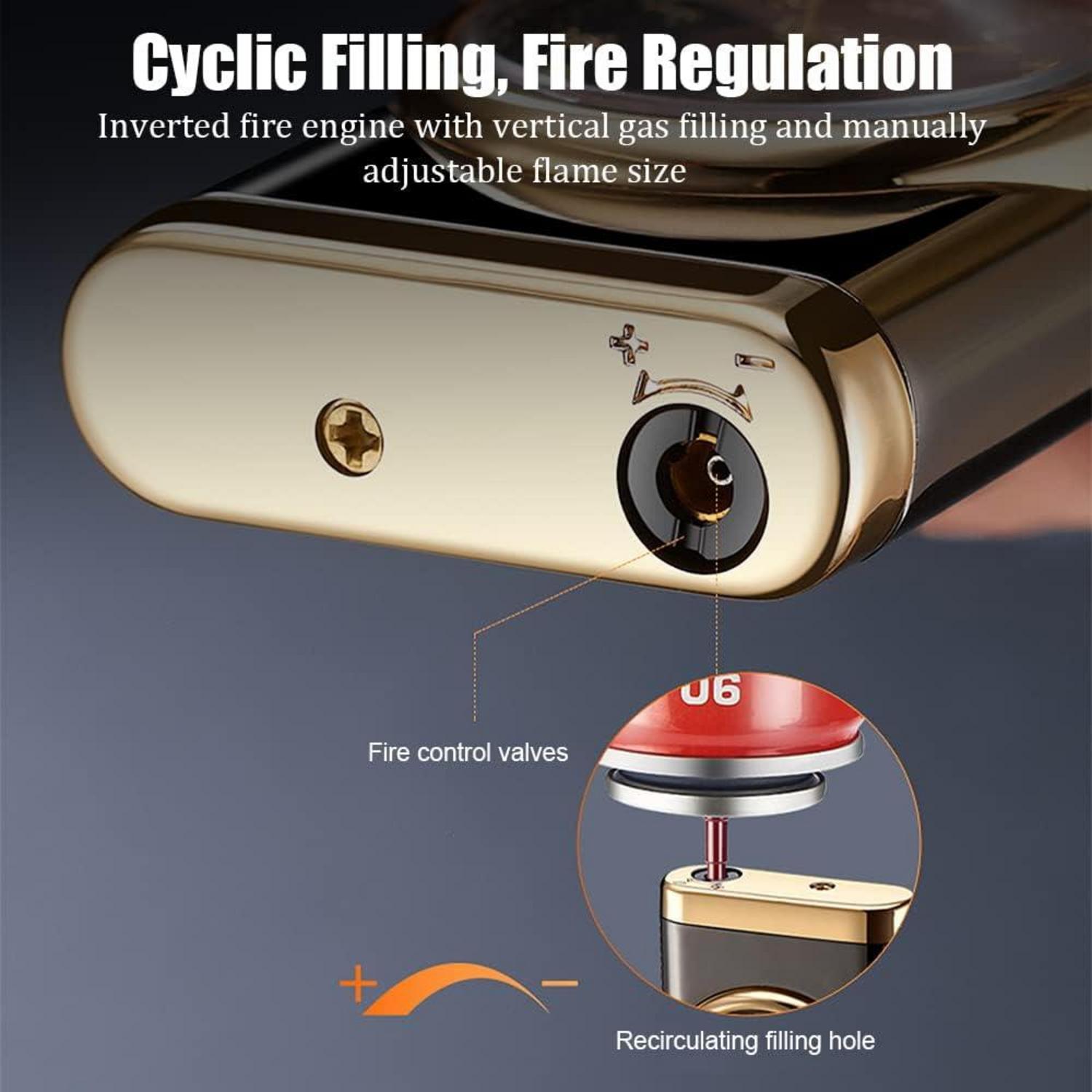 Feuerzeug mit Uhr Jetflame Winddicht Einstellbar Geschenkbox