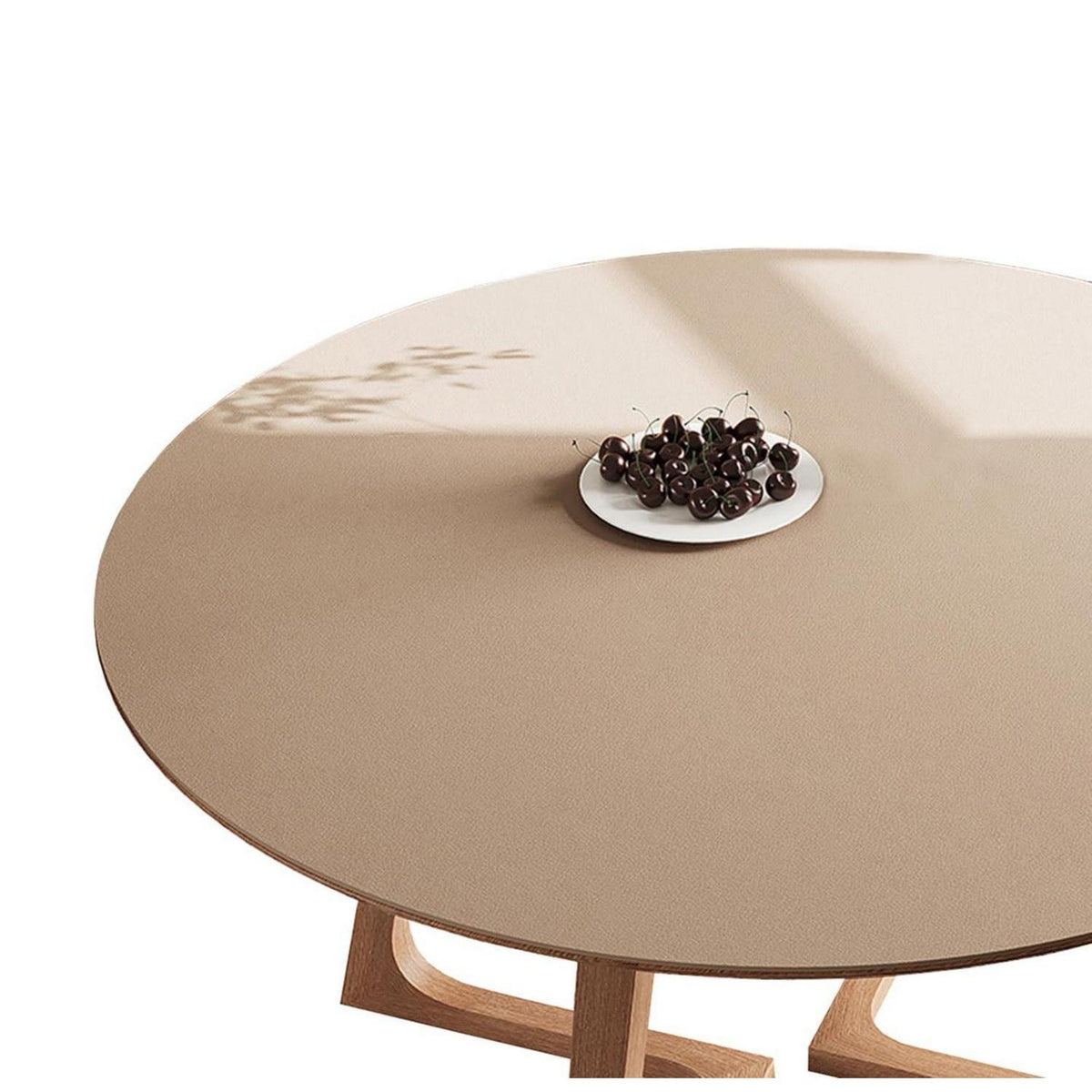 Runde PU Tischdecke Apricot 110cm - Wasserdichter Tischschutz