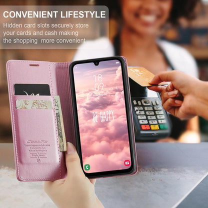 Samsung Galaxy A35 5G Handyhülle Leder Flip Case Rose Gold