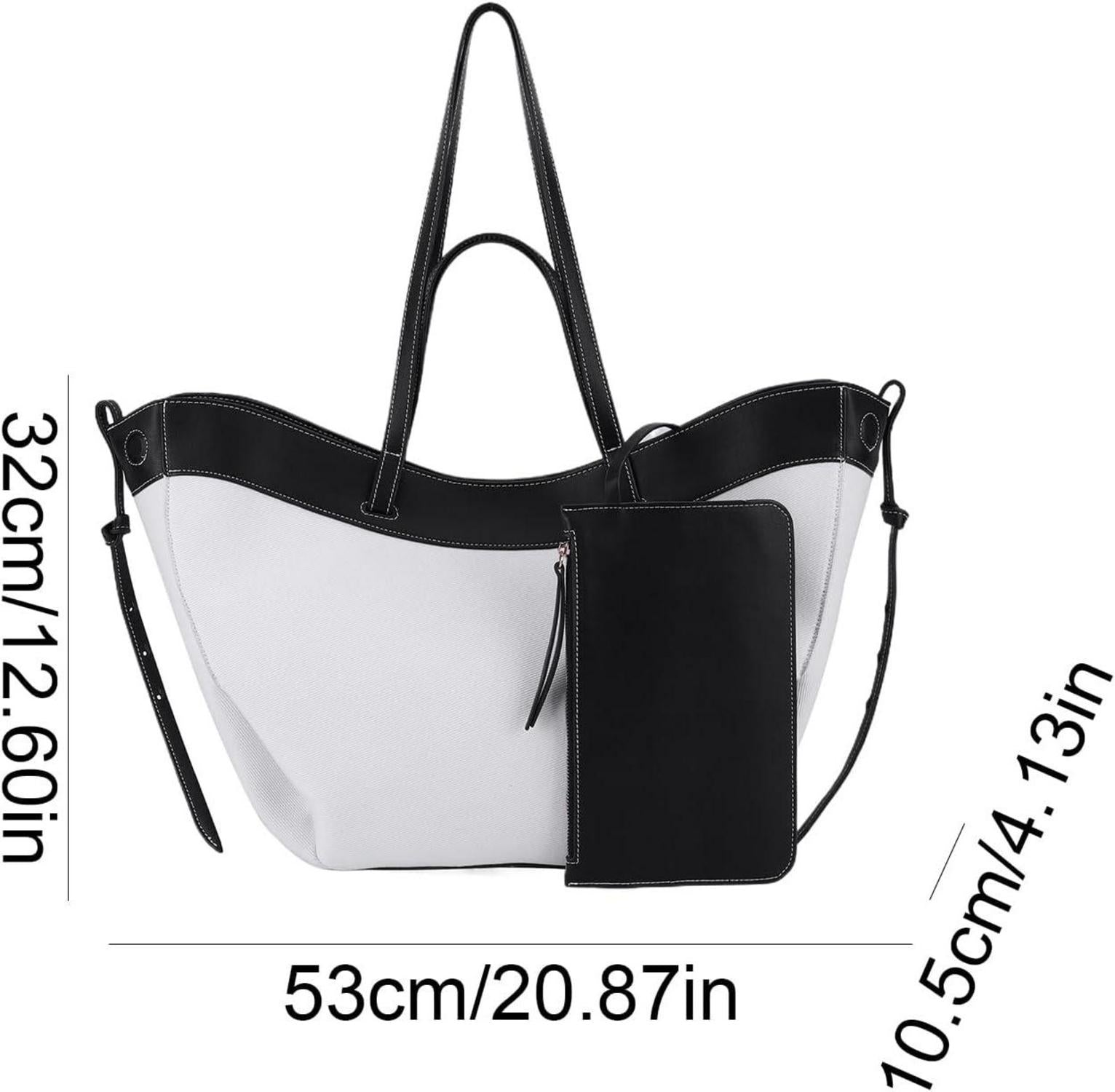 TIAASTAP Schwarze Tote Bag Damen Groß Shopper Handtasche Umhängetasche