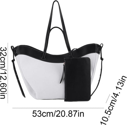 TIAASTAP Schwarze Tote Bag Damen Groß Shopper Handtasche Umhängetasche