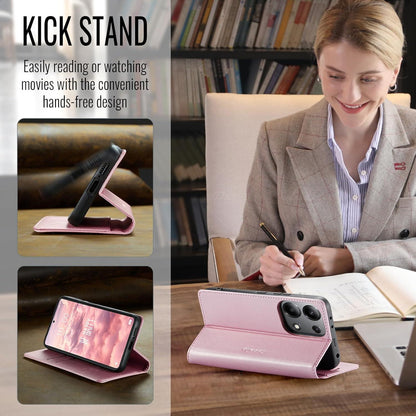 Xiaomi Redmi Note 13 4G Handyhülle Magnet Standfunktion Rose Gold