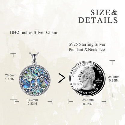 Baum des Lebens Halskette Damen 925 Sterling Silber Anhänger Geschenkbox