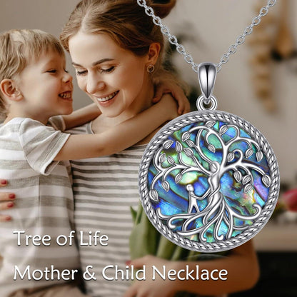 Baum des Lebens Halskette Damen 925 Sterling Silber Personalisiertes Geschenk
