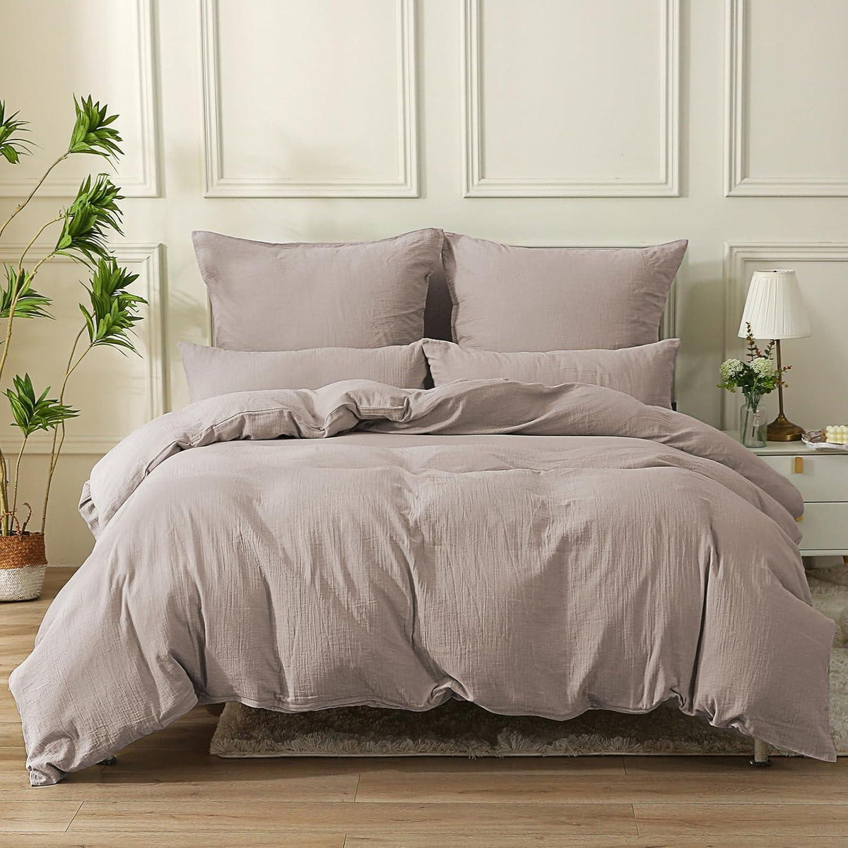 SOULFUL Doppelte Musselin Bettwäsche 155x220 Baumwolle Champagner Rosa