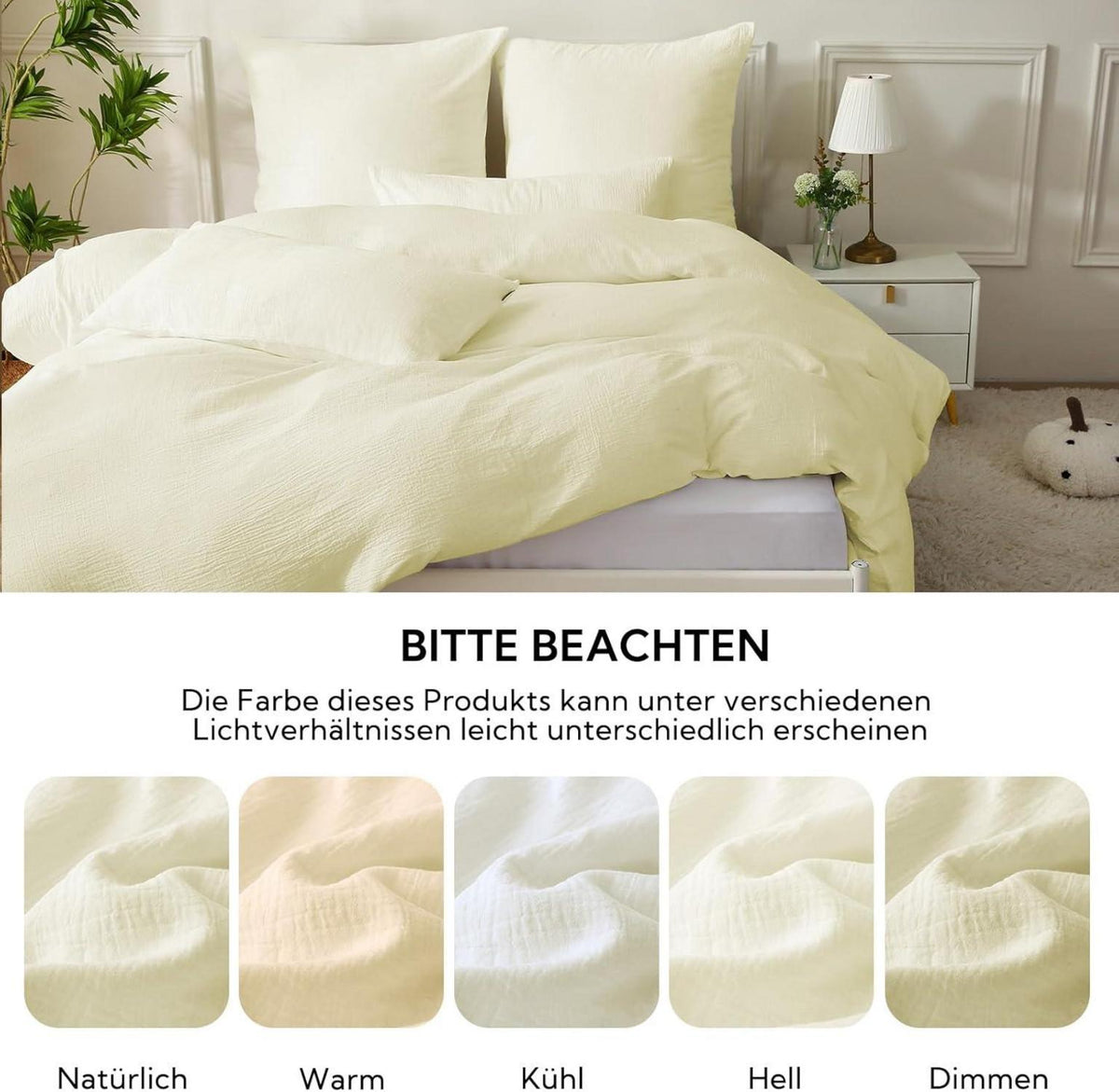 Doppelte Musselin Bettwäsche 200x200 Baumwolle