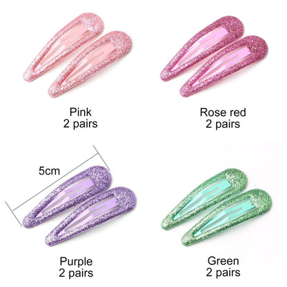 16er Set Glitzer Haar Schnappclips für Mädchen Kinder Kleinkinder
