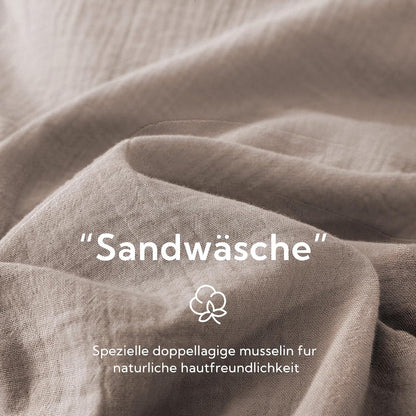 SOULFUL Bettwäsche Doppelte Musselin 220x240 Baumwolle Champagner Rosa