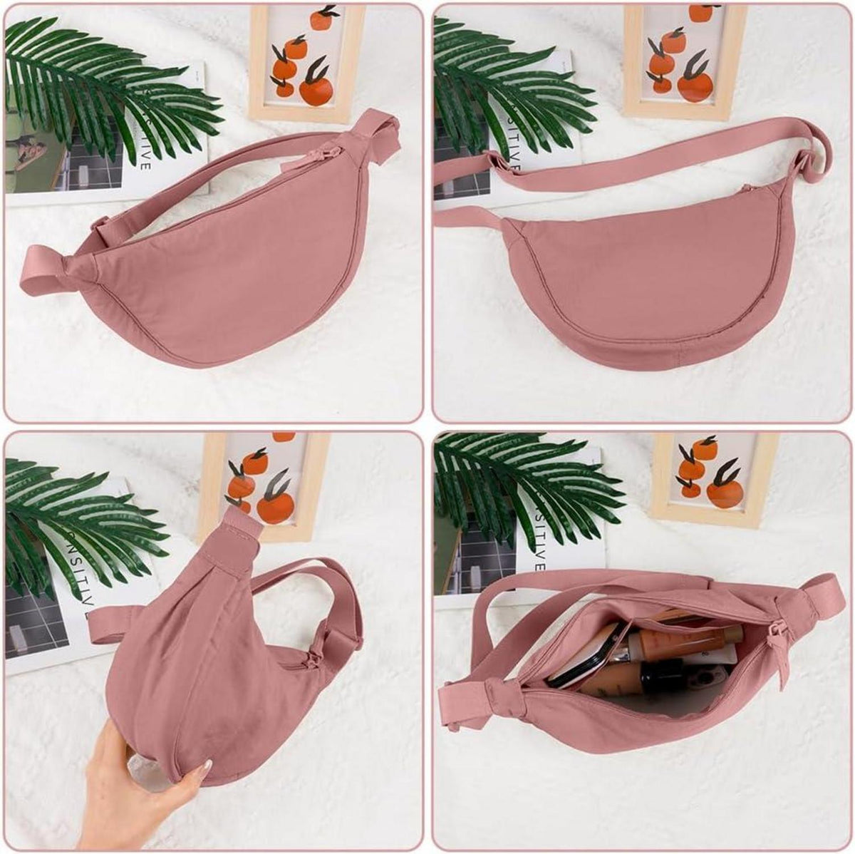 Aucuu Damen Crossbody Schultertasche Verstellbarer Schultergurt Einfarbig Kleine